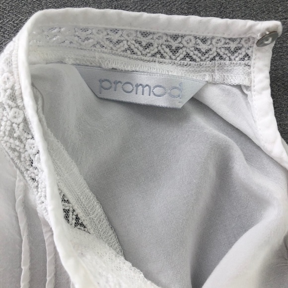 Promod White Linen Cut Off Summer Top - Picture 3 of 3